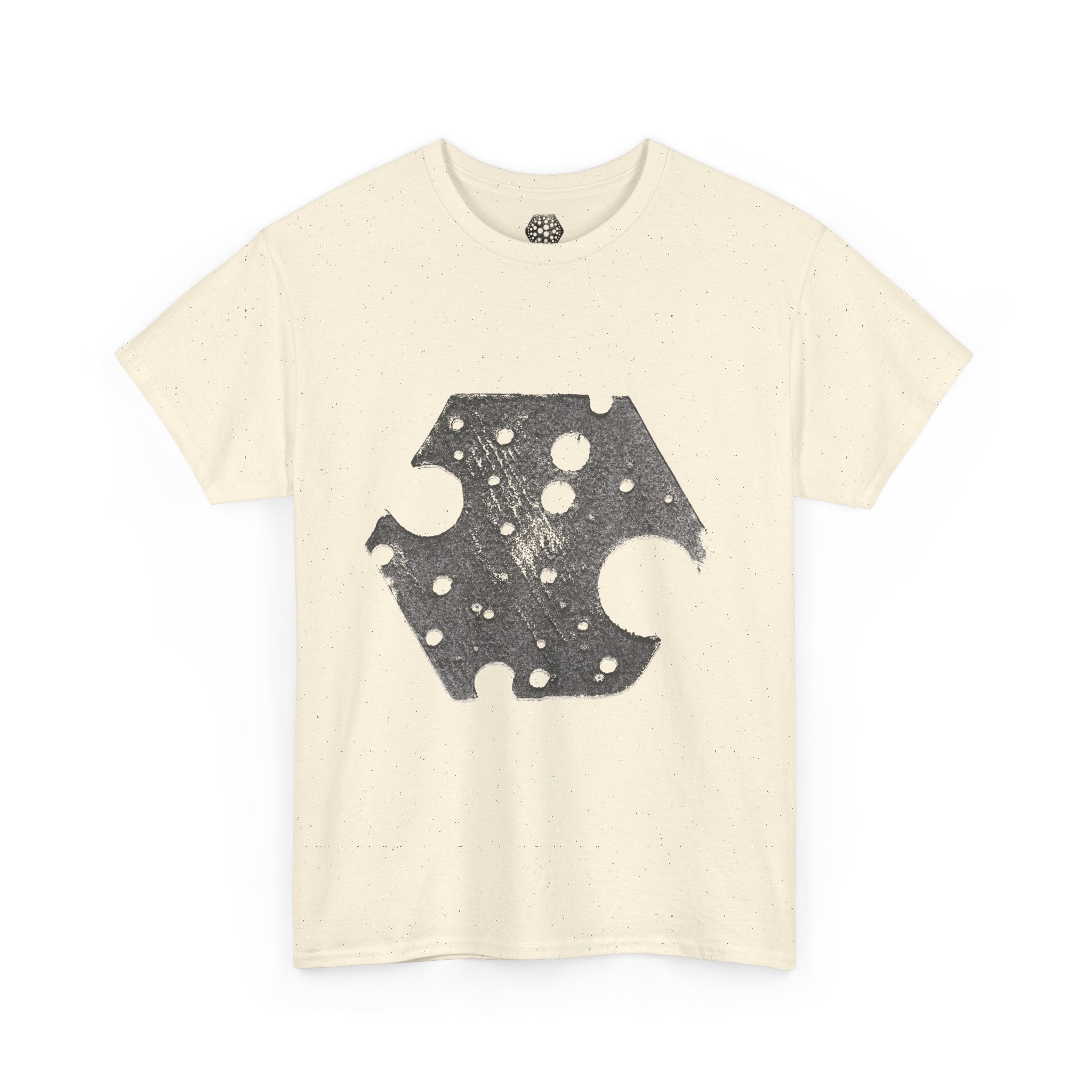 Hexagon Circles Graphic Tee — Digital Manual Print Art