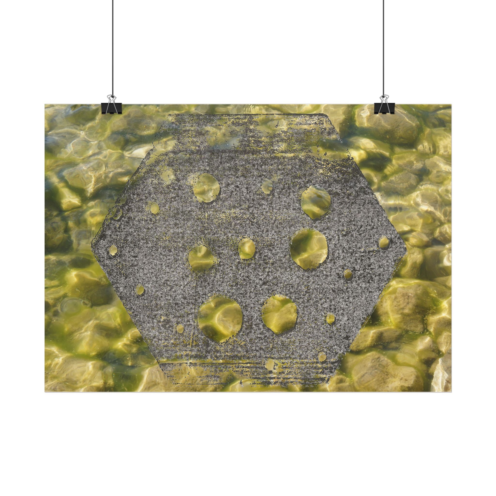 Abstracte geode horizontale poster — Muurdecoratie met gele kristaltextuur 