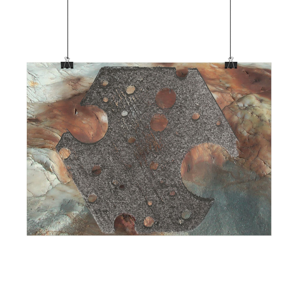 Abstracte poster met geologische textuur — Horizontale kunstprint 