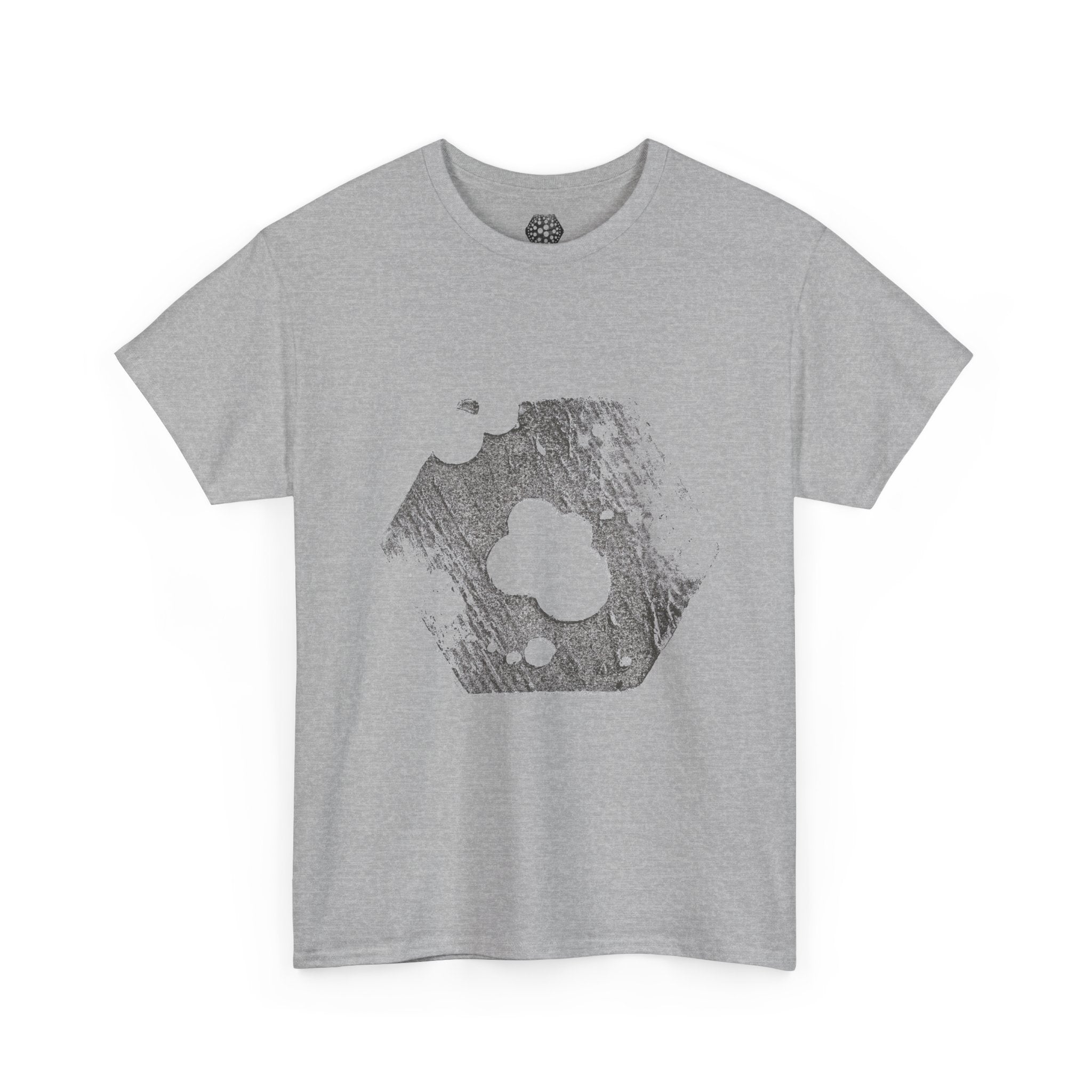 Hexagon Circles Graphic Tee — Digital Manual Print Art