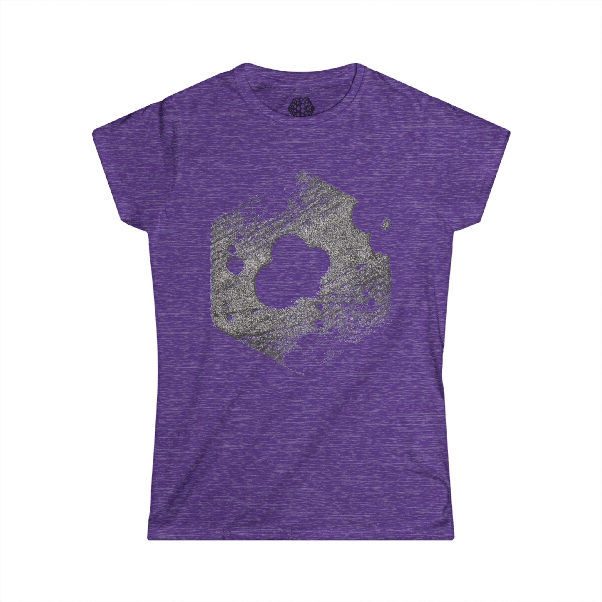 Dames T-shirt — T-shirt met verweerde zeshoekige maanprint 