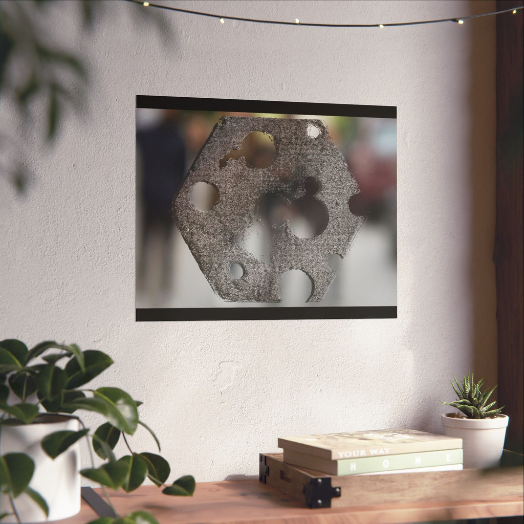 Abstracte industriële metalen textuur matte horizontale poster 
