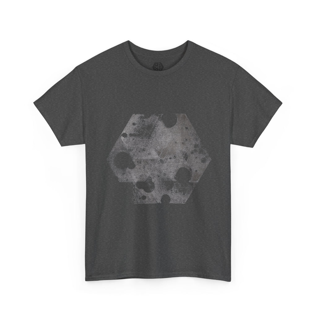 Hex Moon Graphic Tee — Distressed Space Cheese Vintage Astronomy T-Shirt