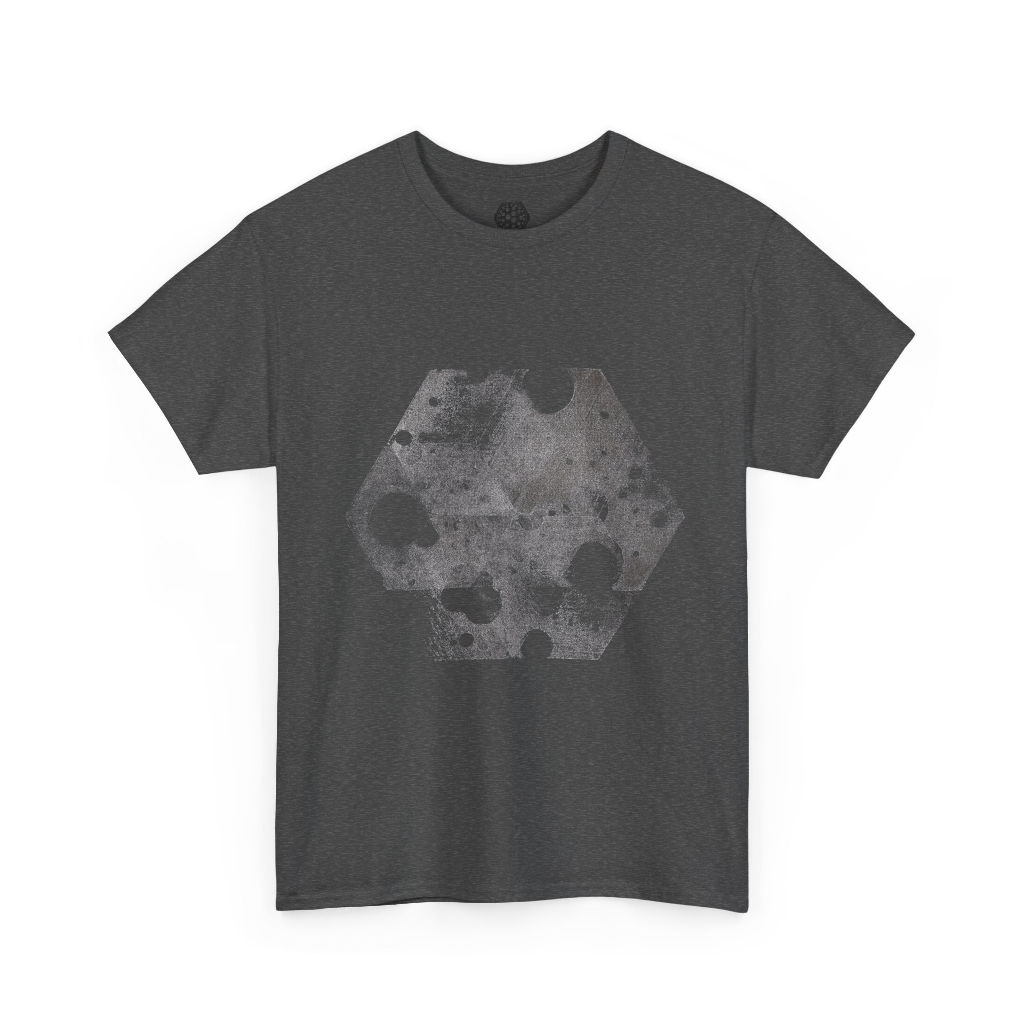Hex Moon Graphic Tee — Distressed Space Cheese Vintage Astronomy T-Shirt
