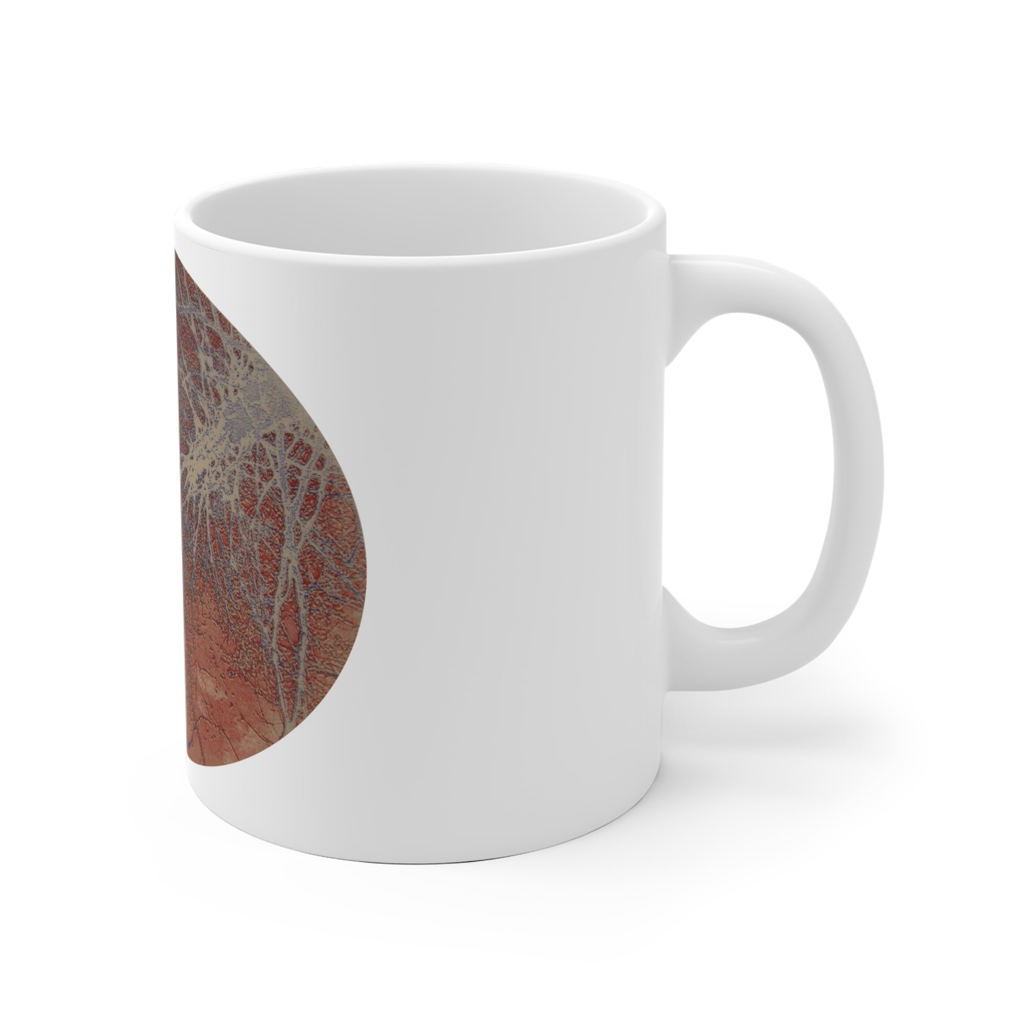 Botanical Veins Ceramic Mug — Rustic Leaf Vein Coffee Cup - no 49