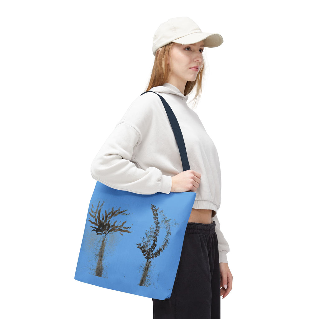 Botanical Sketch Tote Bag — Minimal Blue Wildflower Print