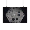 Abstract Hexagon Poster — Minimal Black & Gray Matte Horizontal Wall Art