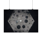 Abstract Hexagon Poster — Minimal Black & Gray Matte Horizontal Wall Art