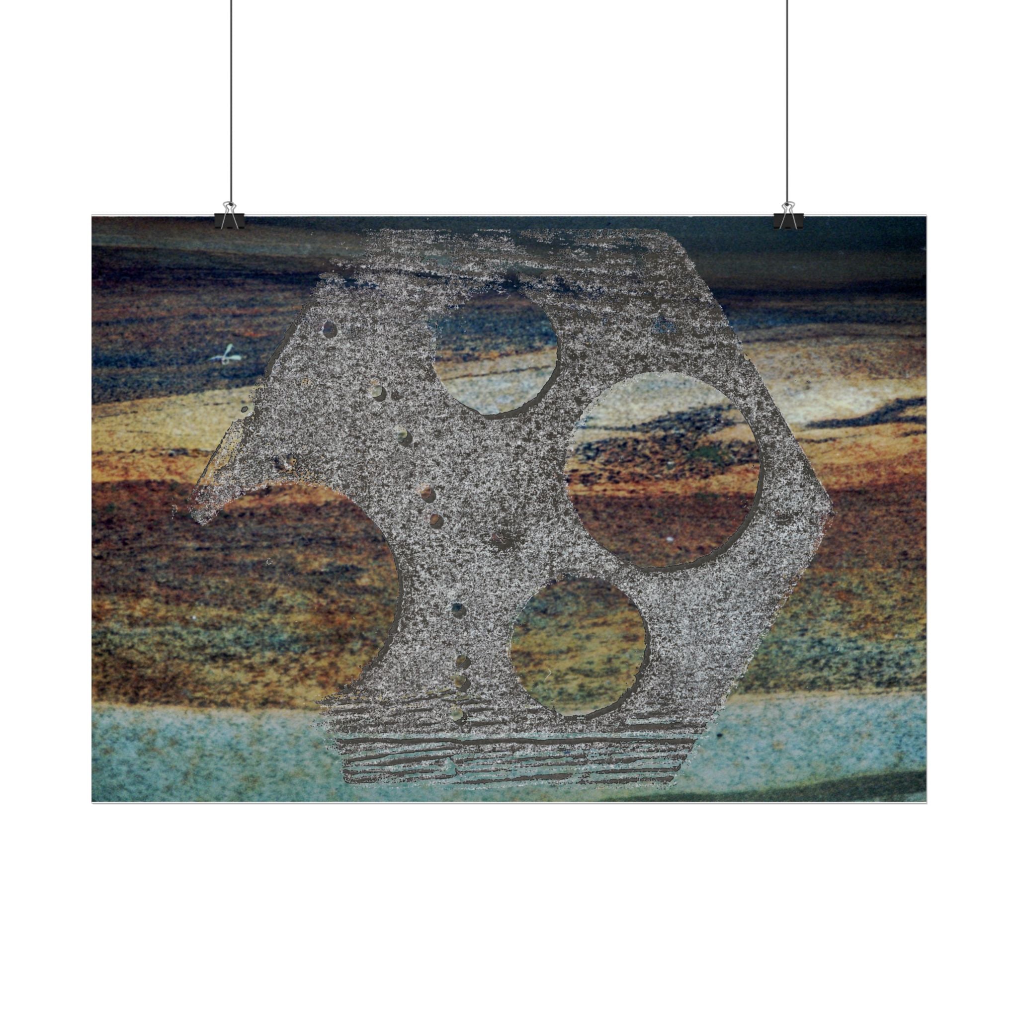 Abstracte poster met roestige metaaltextuur | Industriële muurdecoratie 