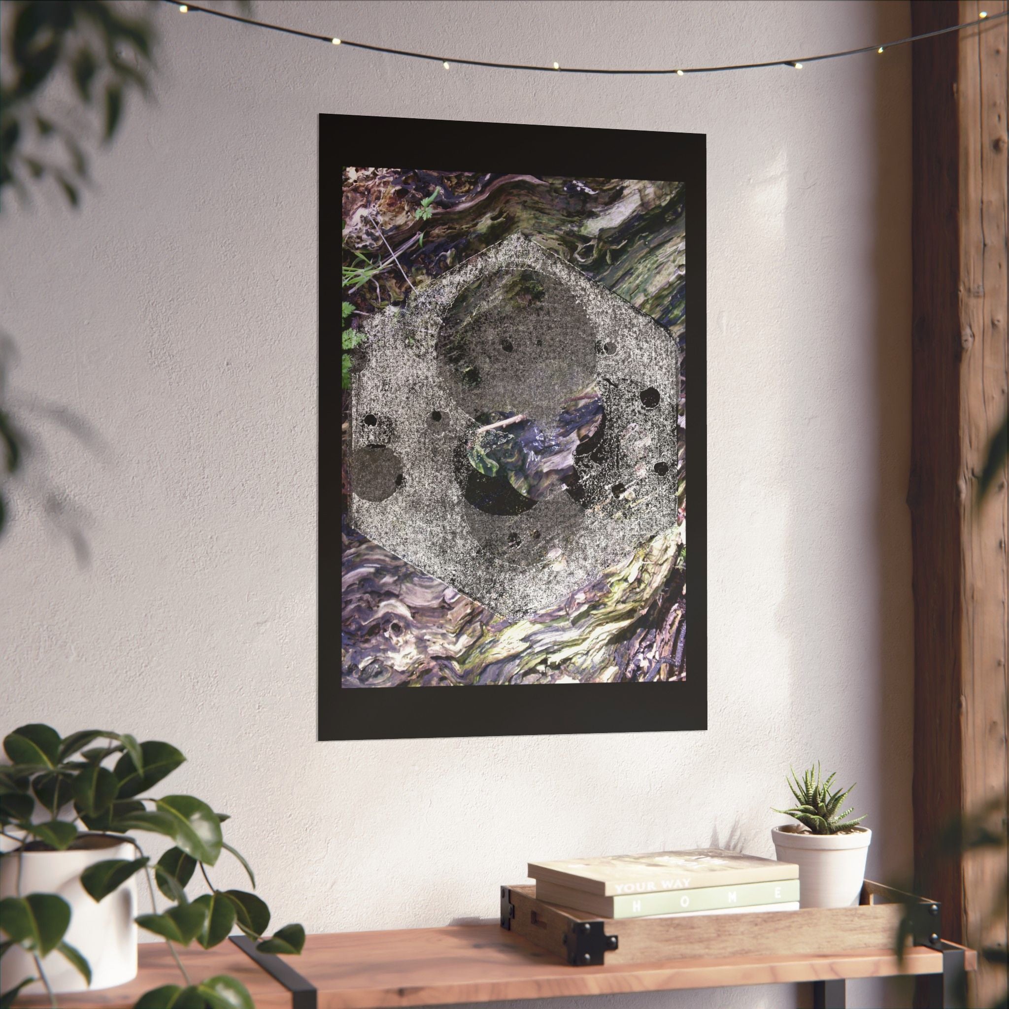 Abstract Woodgrain Poster — 'Tree Knot Orbit' Matte Vertical Art Print