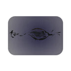 Dark Oceanic Wave Bath Mat — Minimal Nautical Seabed Design