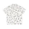 Men's Abstract Geometric Hawaiian Shirt — Black & White Summer Camp Collar