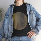 Moon Phase Graphic Tee — Vintage Gold Lunar Circle T-Shirt