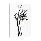 Zen bamboe inkt schilderij canvas print — Minimalistische zwart-witte muurdecoratie 