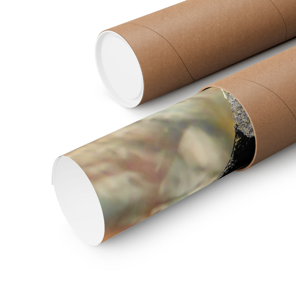 Abstract Cosmic Hex Matte Poster — Planetary Dots Wall Art