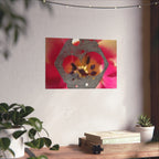 Abstract Floral Geometry Matte Horizontal Poster | Pink Bloom, Hex Cutout