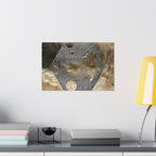 Abstract Earth Tone Hexagon Poster Matte Horizontal Poster | Geometric Wall Art