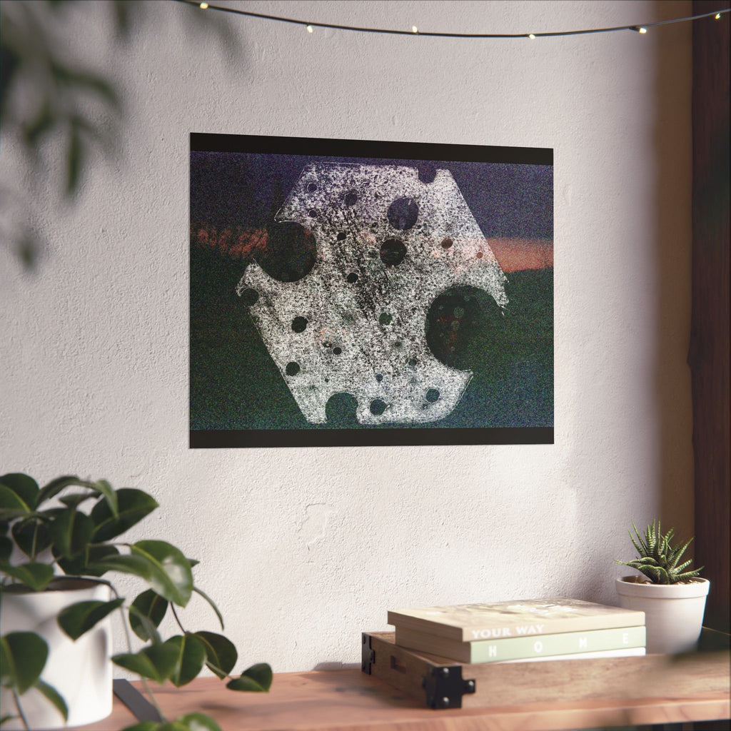 Abstract Moon Crater Matte Horizontal Poster — Surreal Celestial Art Print