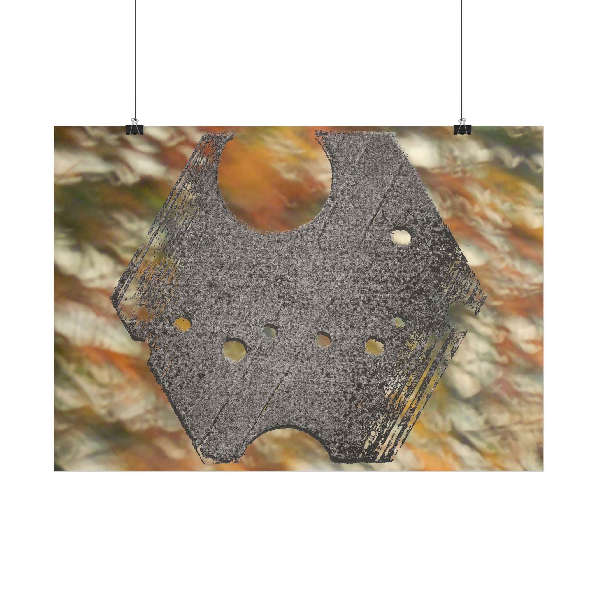 Abstracte geometrische textuur horizontale poster | Industriële maankunst 