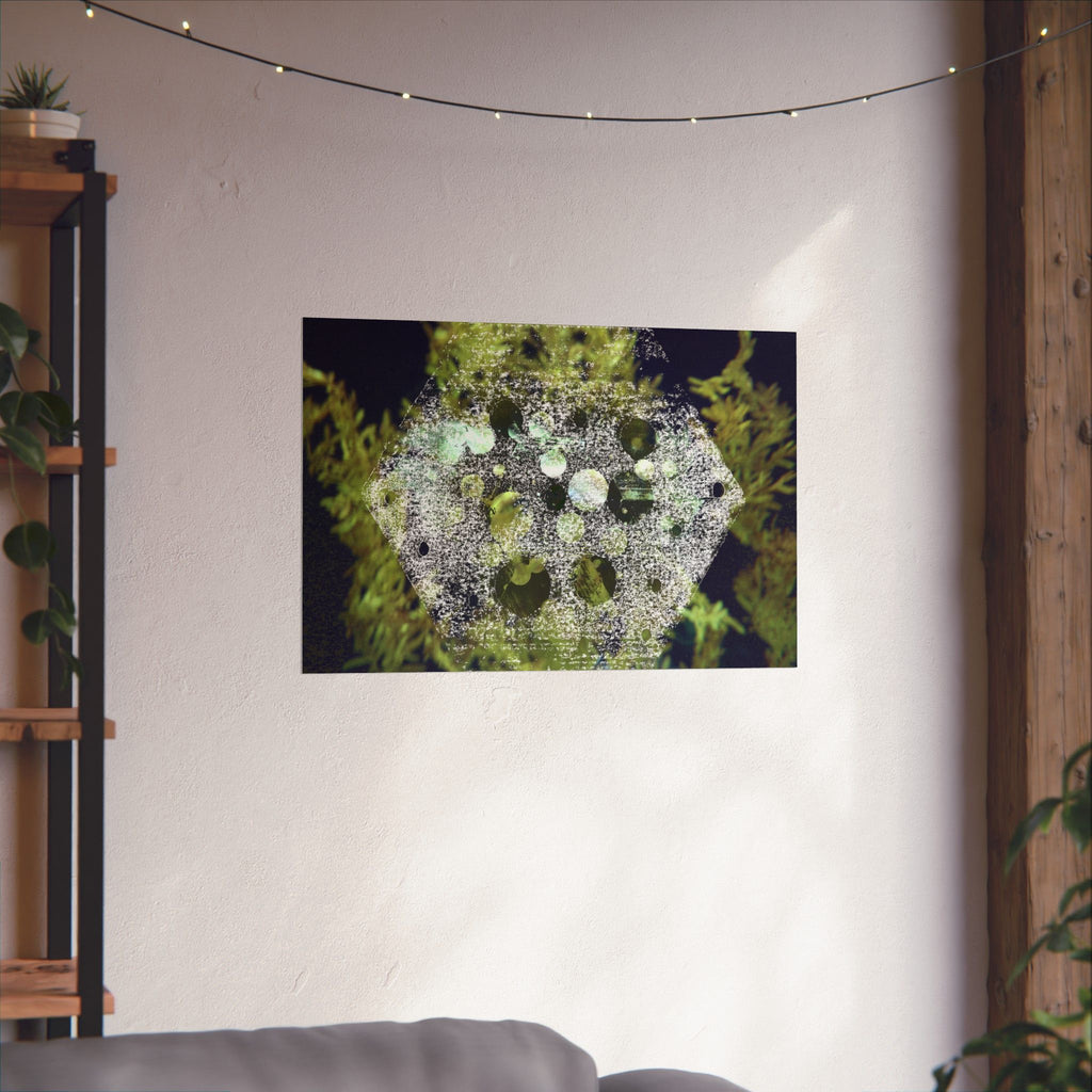 Matte Horizontal Poster — Abstract Marine Coral Hexagon Art