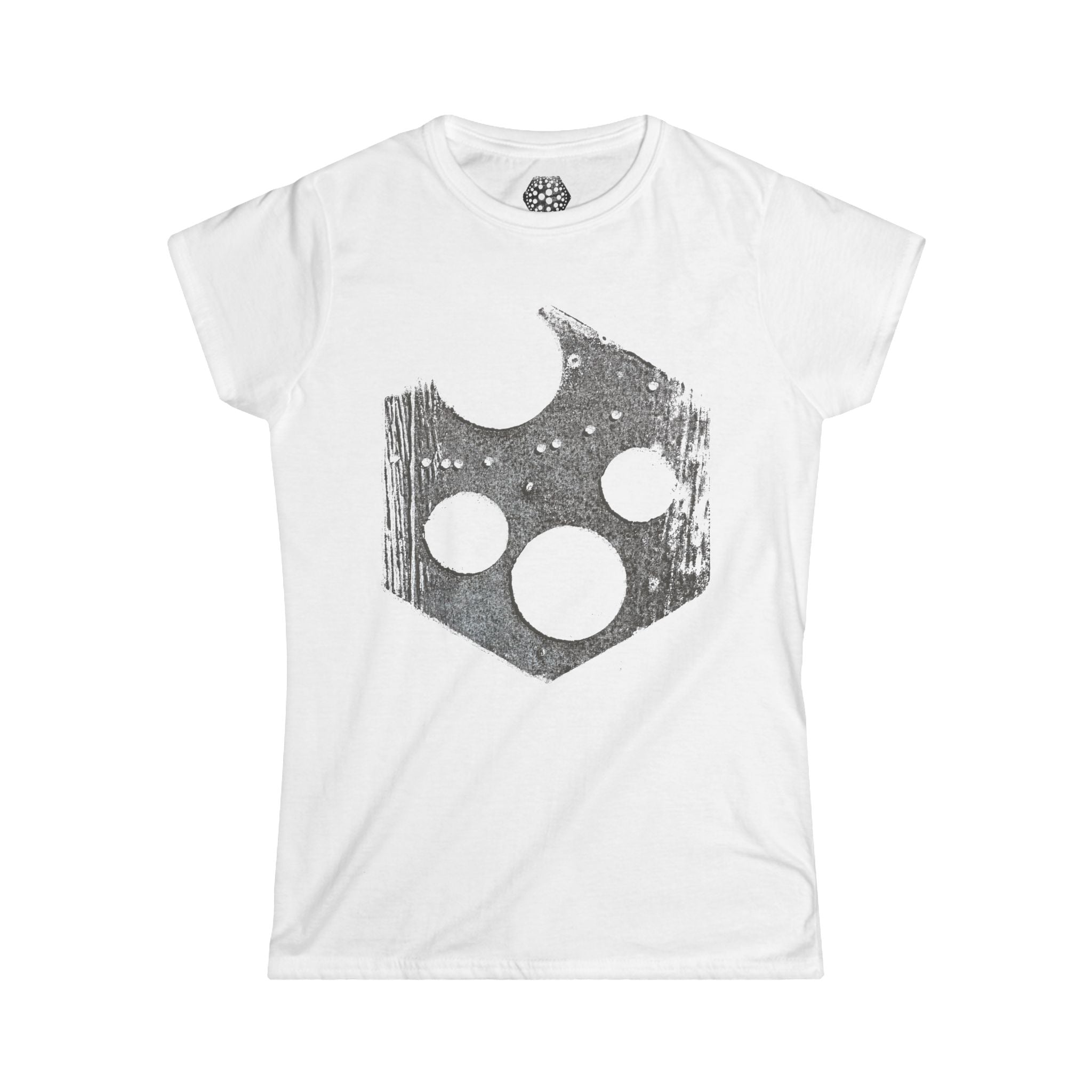 Damesshirt — Shirt met een verweerde kaasprint 