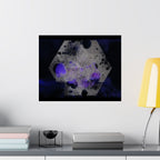 Abstracte zeshoekige paarse rook matte poster 