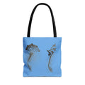 Blue Sea Life Tote Bag — Sand Art Seahorse & Coral All-Over Print