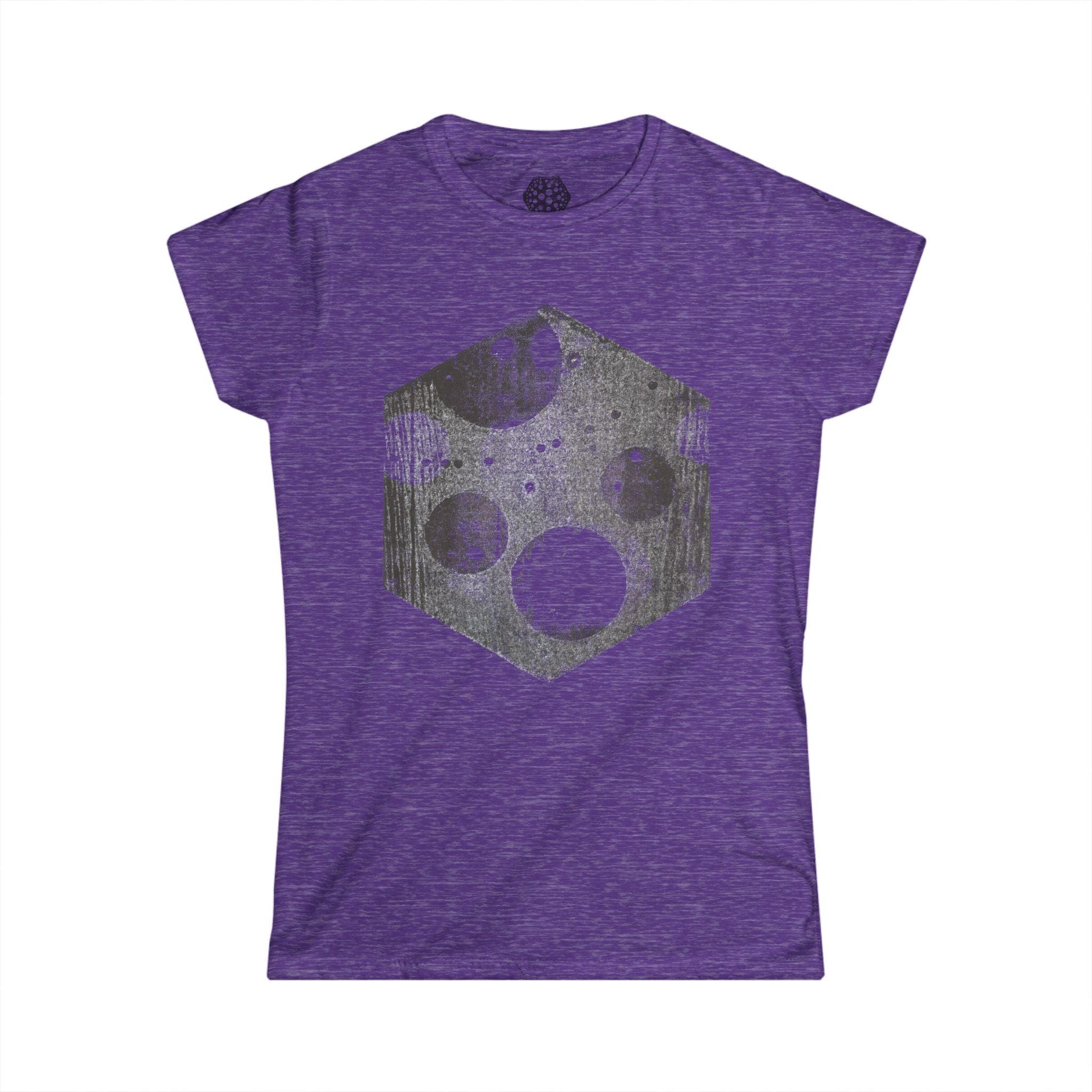 Hexagon Moonlight dames T-shirt — Geometrisch hemels grafisch shirt 