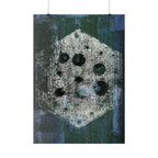 Abstracte zeshoekige kunstposter — Matte verticale geometrische print 