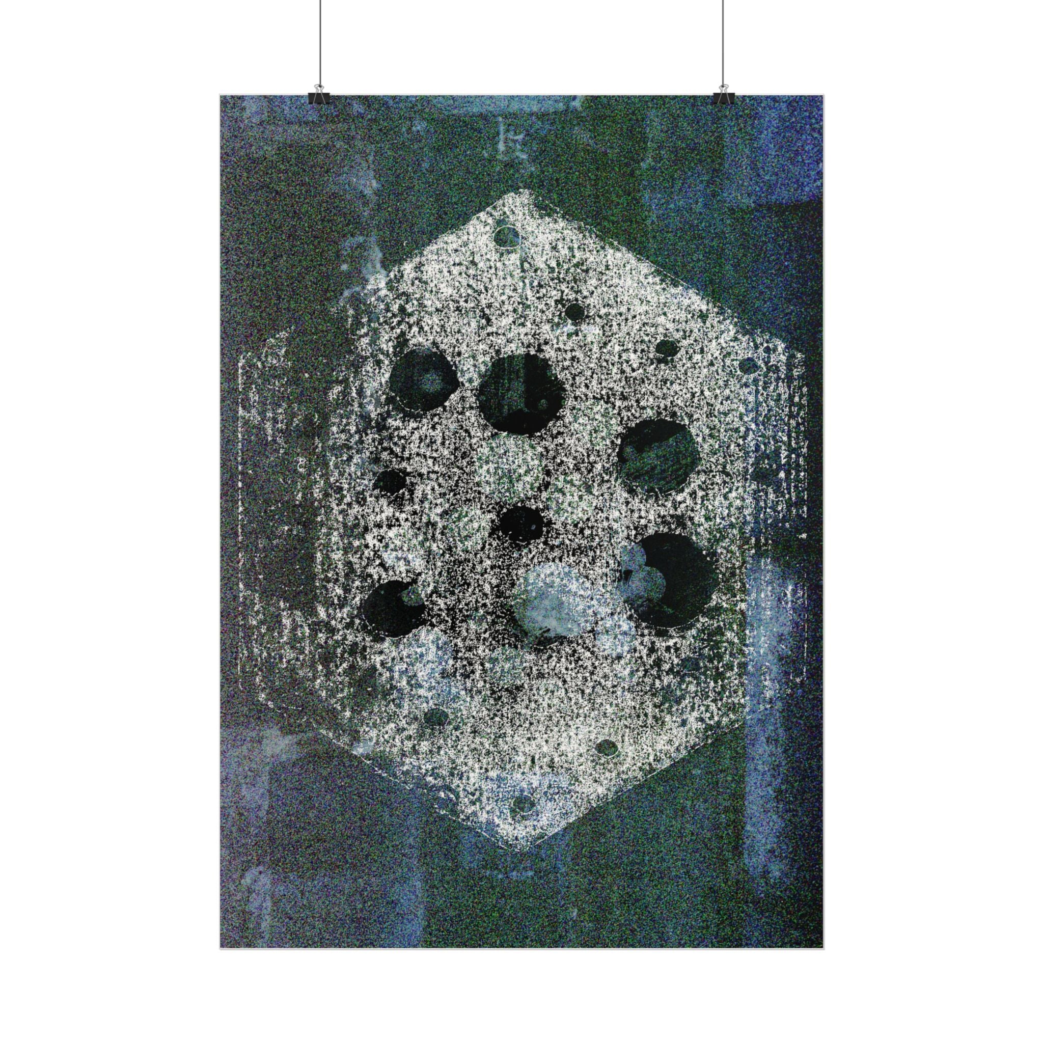 Abstracte zeshoekige kunstposter — Matte verticale geometrische print 