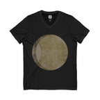 Eclipse Moon Phase V-Neck Tee — Minimal Vintage Lunar Graphic