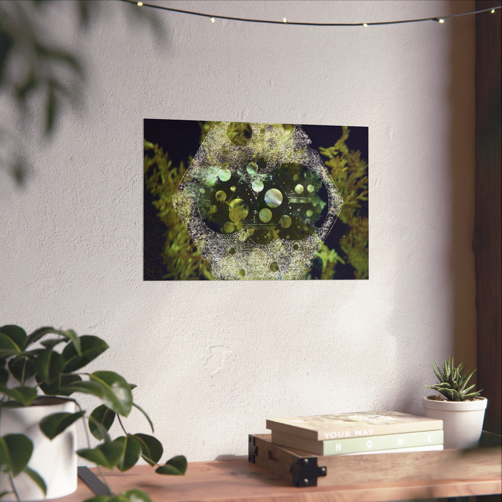 Abstract Green Bubbles Matte Poster — Horizontal Nature-Inspired Wall Art