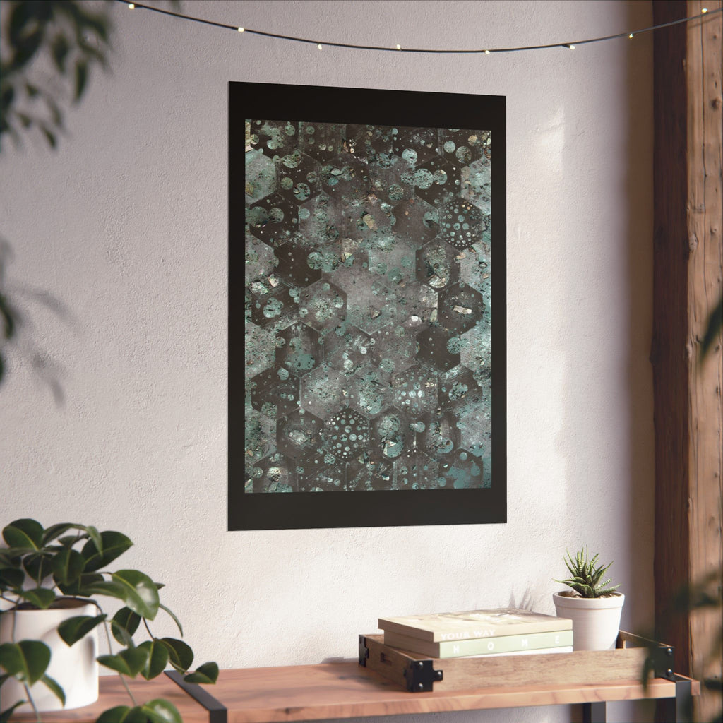 Abstract Geometric Hex Pattern Matte Poster