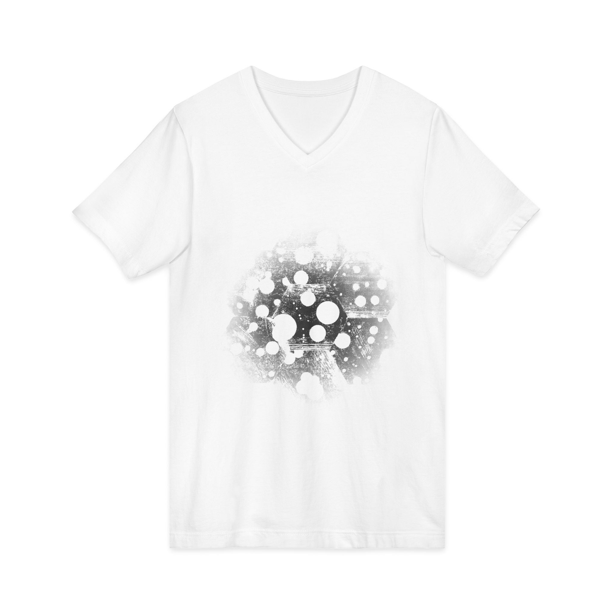 Hex Moon Graphic Tee Design Hex30 — Distressed Space Cheese Vintage Astronomy V-Neck T-Shirt