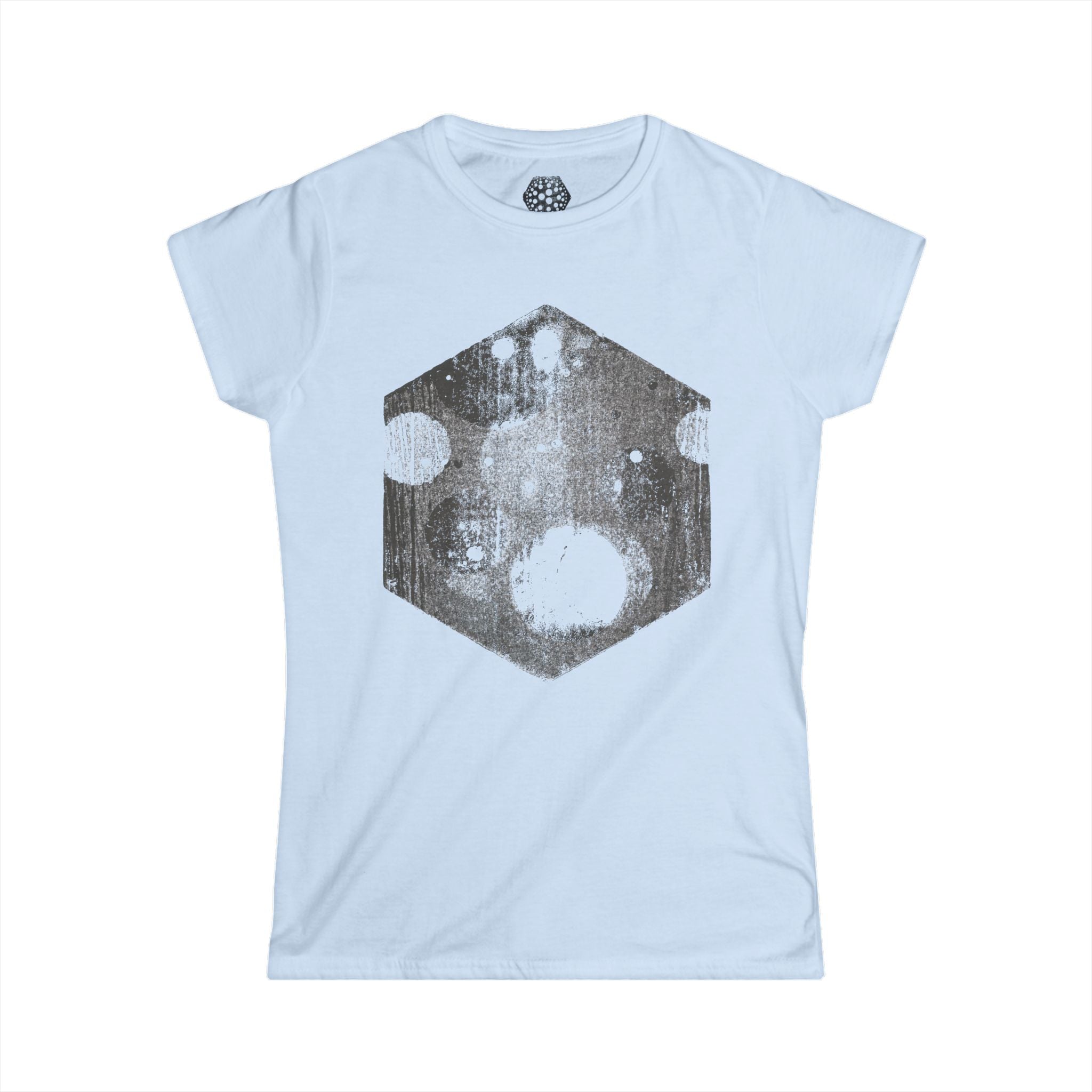 Hexagon Moonlight dames T-shirt — Geometrisch hemels grafisch shirt 