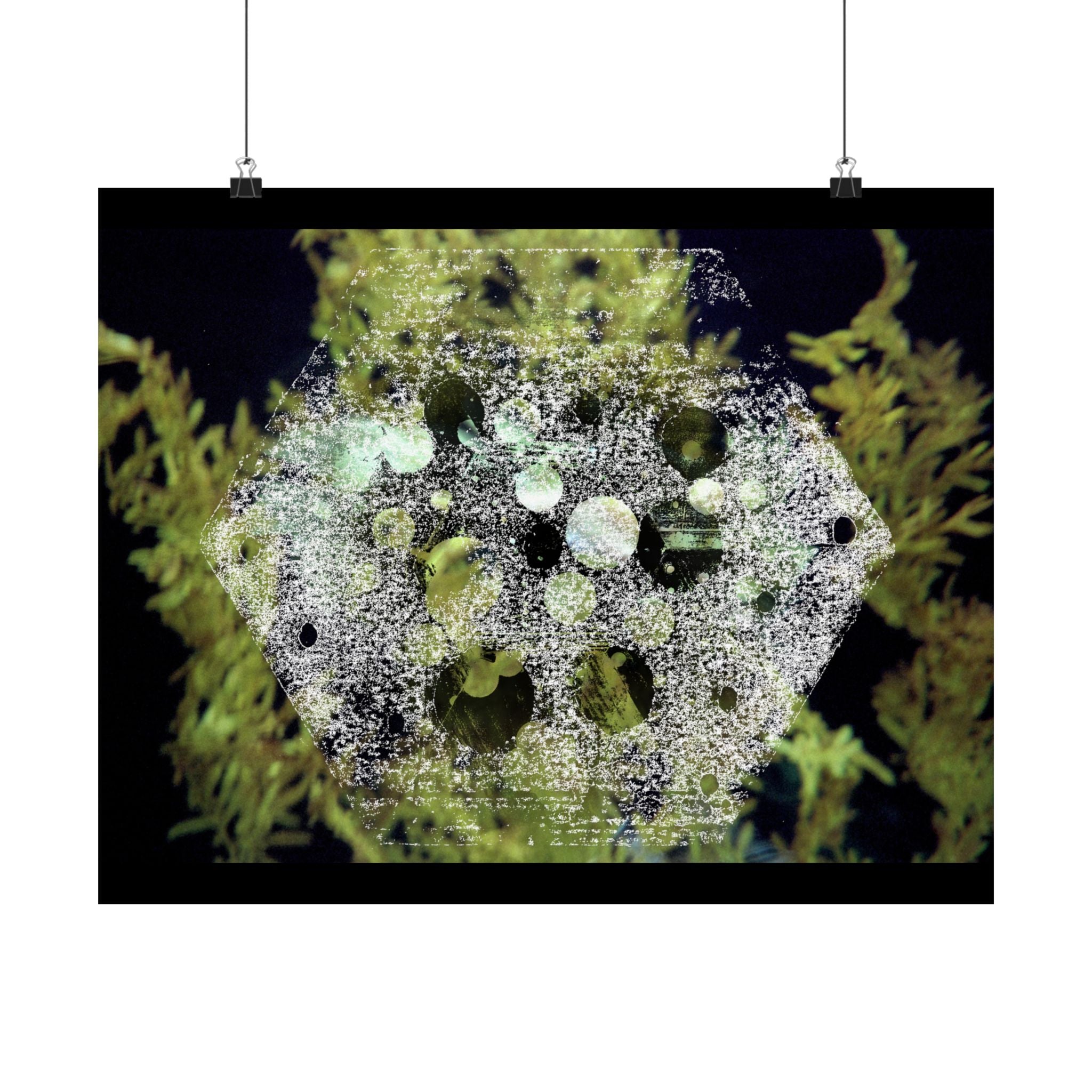 Matte horizontale poster — Abstracte zeshoekige kunst met zeekoraal