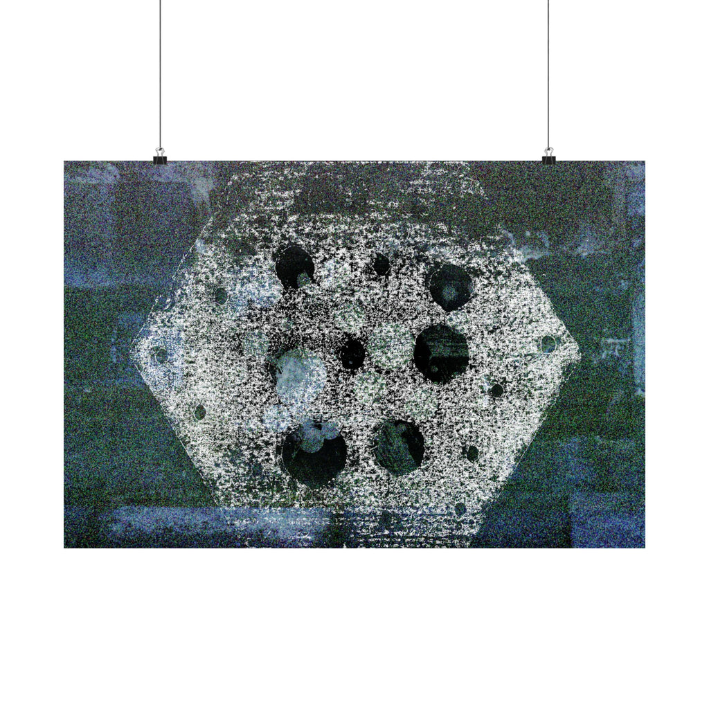 Abstracte maanzeshoek poster — Matte horizontale wanddecoratie 