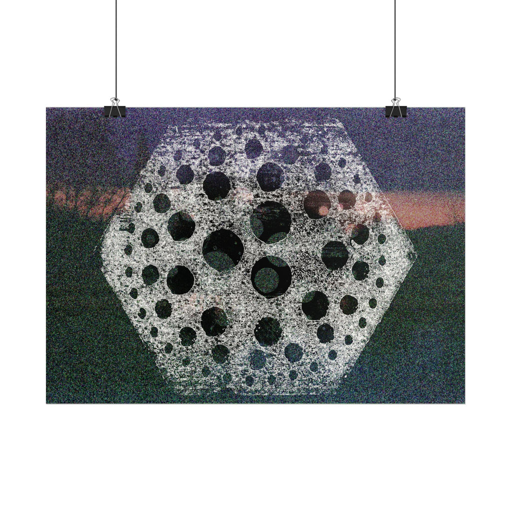 bstract Geometric Moon Poster — Horizontal Art Print