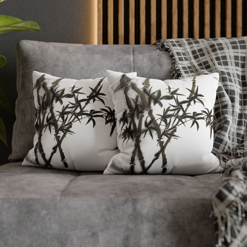 Bamboo Ink Sumi-E Decorative Pillowcase