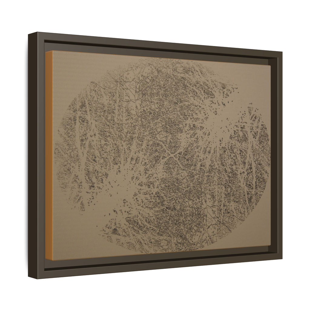 Framed Matte Canvas Print, no 11 — Twin Tree Wood-Carving Reproduction (Taupe & Arrowtown)