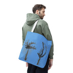 Botanical Sketch Tote Bag — Minimal Blue Wildflower Print