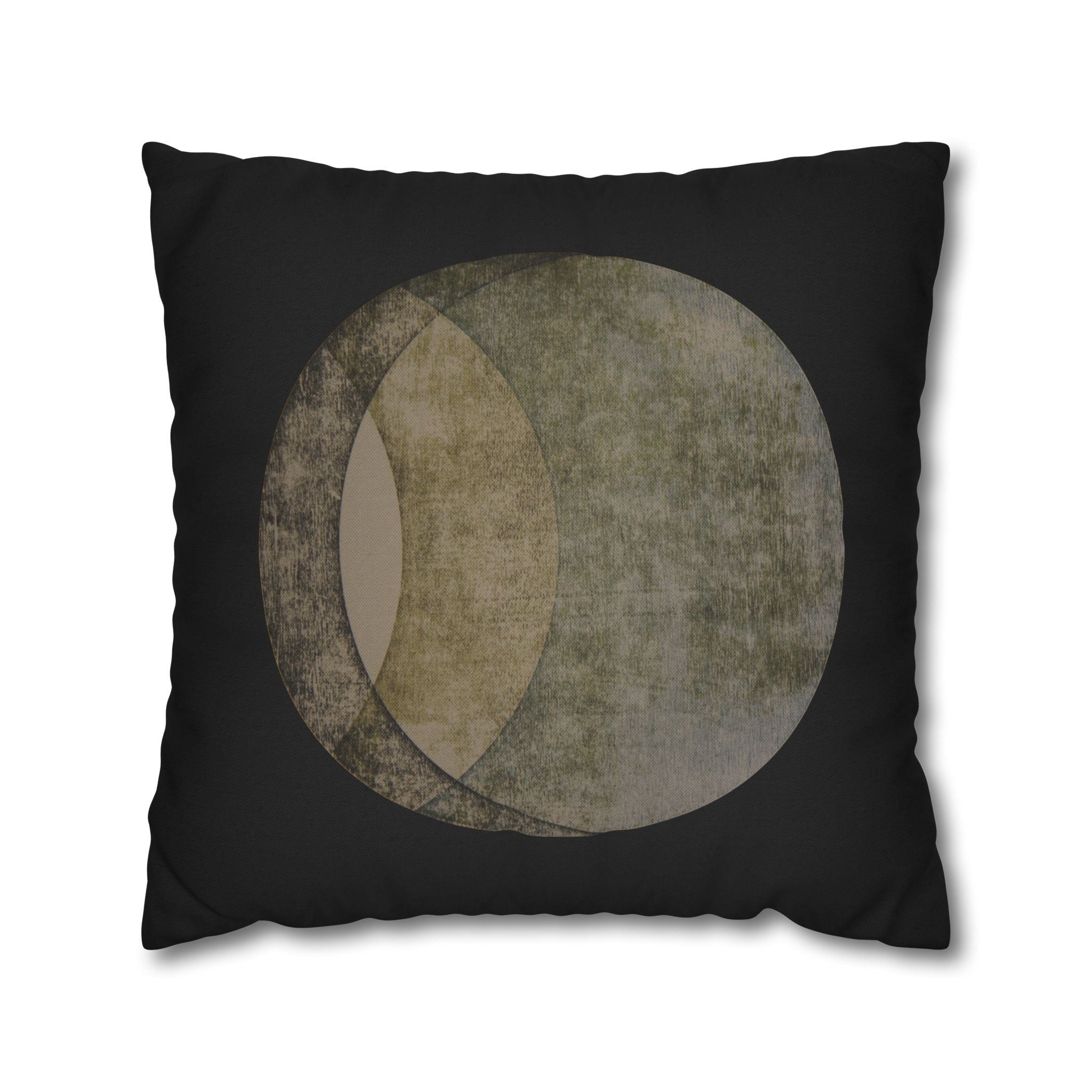 Abstract Moon Phase Pillowcase — Vintage Lunar Circle Decorative Pillow