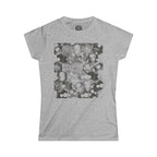 Damesshirt — Monochroom abstract bubbelprint shirt 