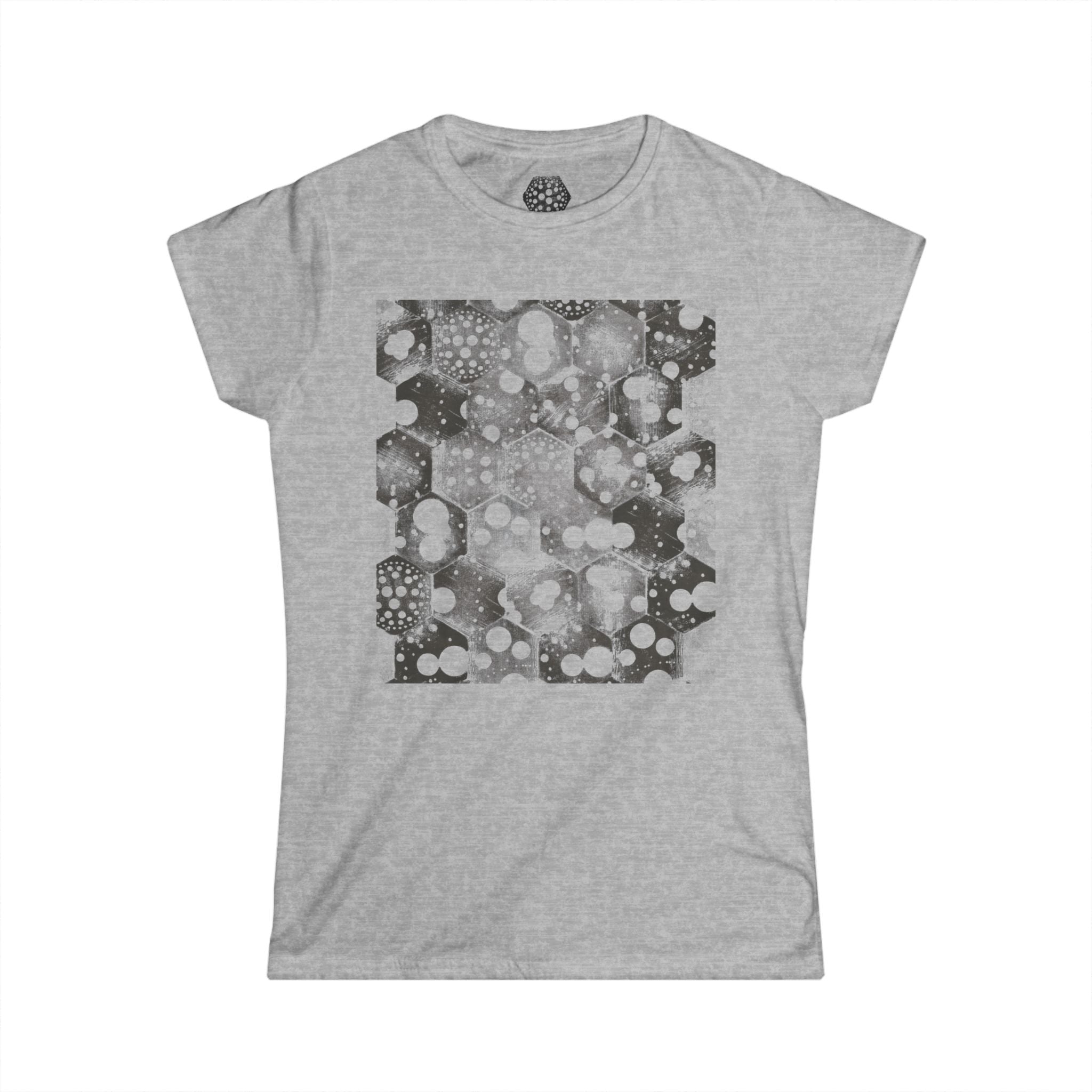 Damesshirt — Monochroom abstract bubbelprint shirt 