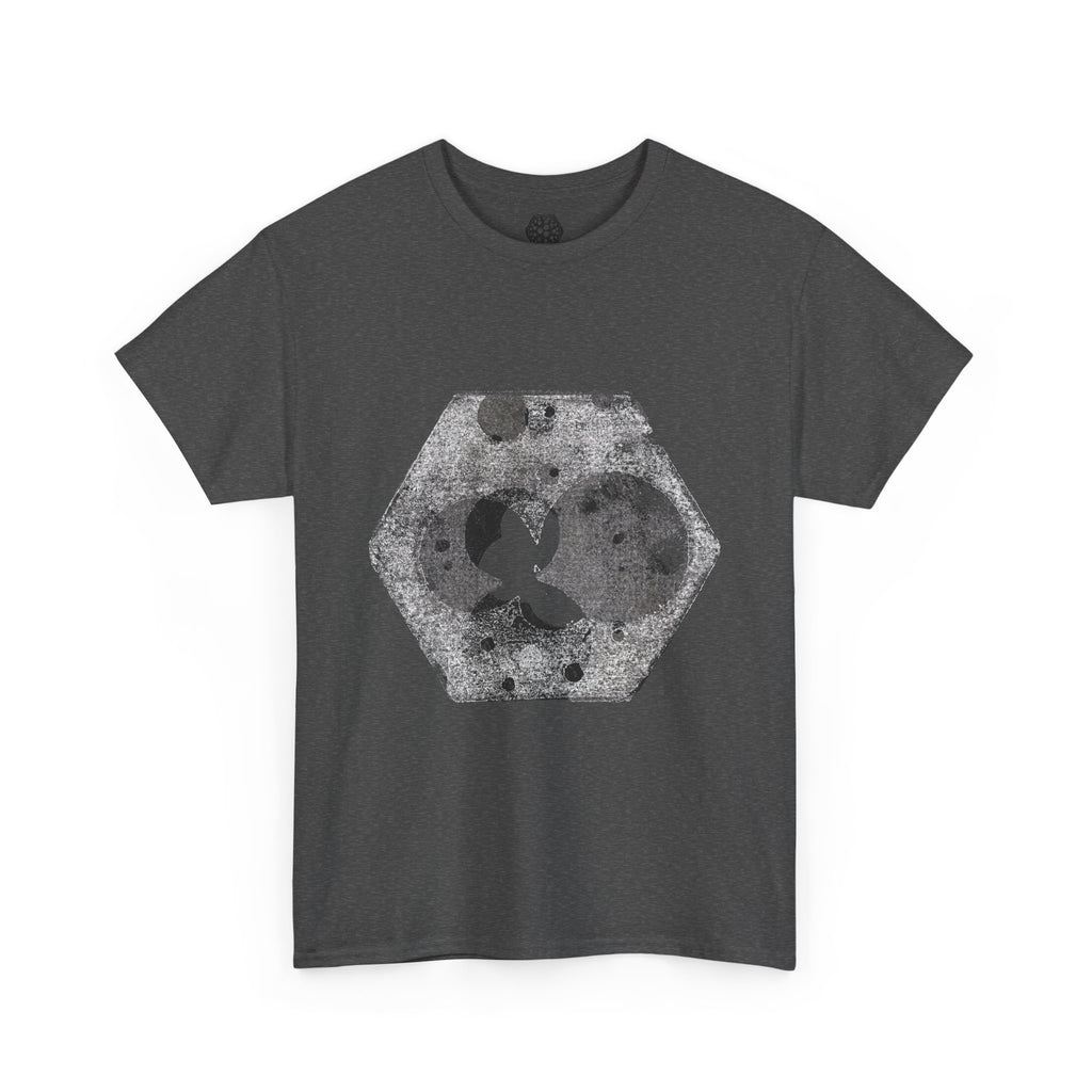Hex Moon Graphic Tee — Distressed Space Cheese Vintage Astronomy T-Shirt