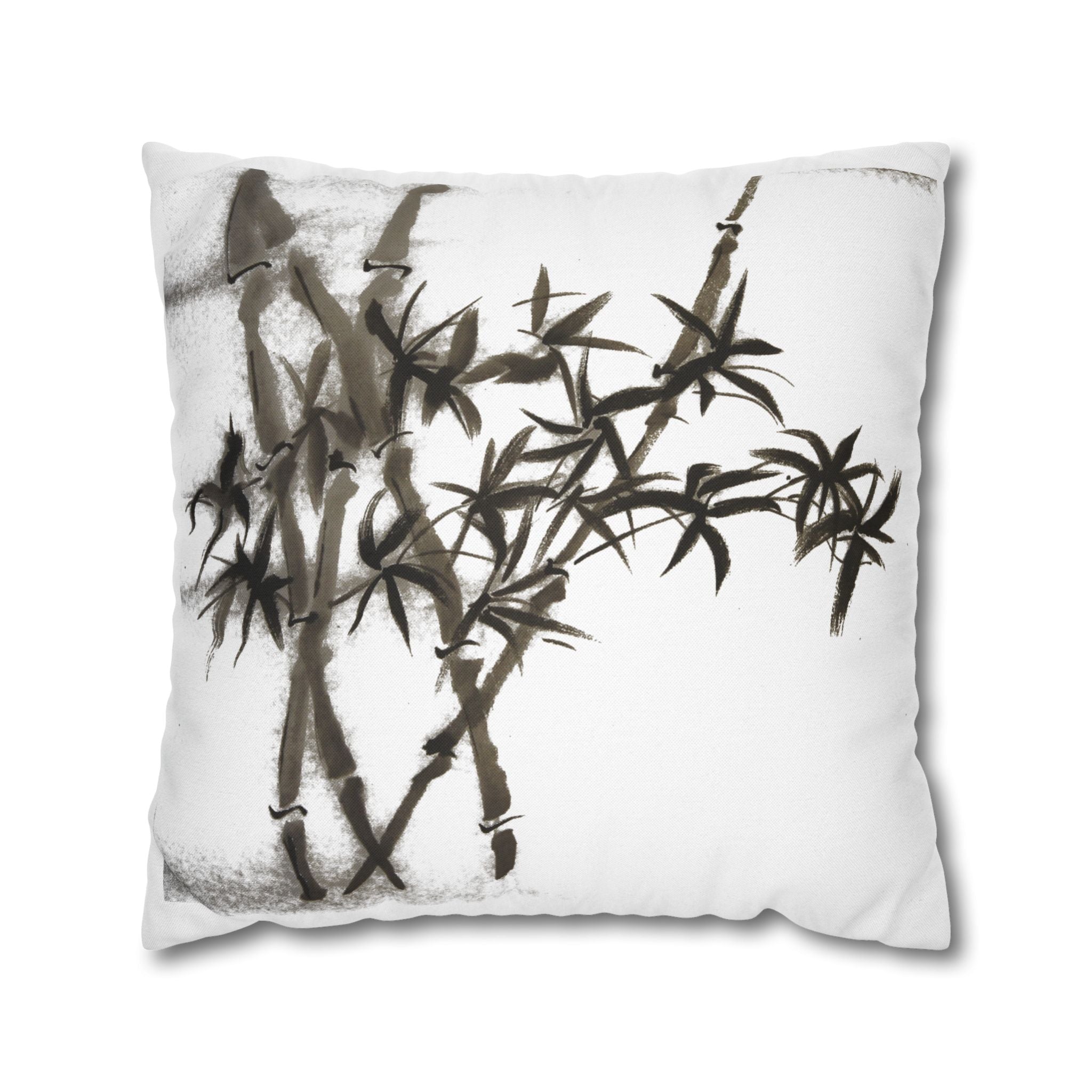 Bamboo Ink Sumi-E Decorative Pillowcase