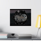 Matte Horizontal Poster — Abstract Cosmic Hexagon Nightscape