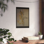 Botanical Bamboo Art Poster — Minimalist Yellow & Gray Matte Vertical Print