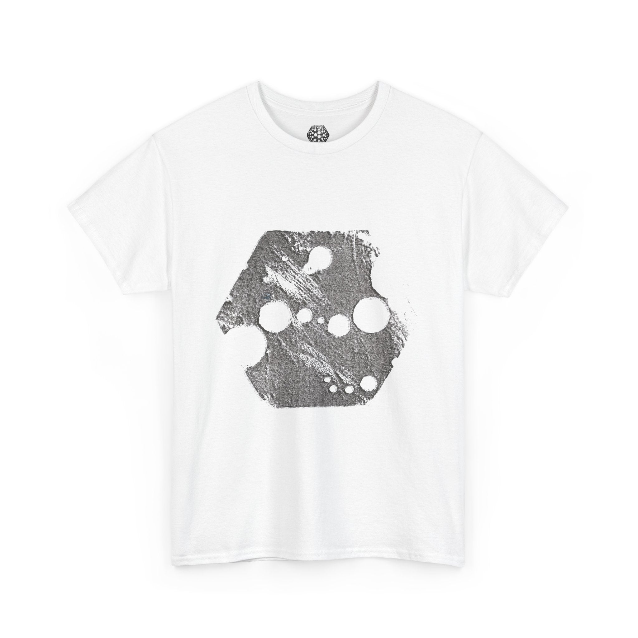 Hexagon Circles Graphic Tee — Digital Manual Print Art