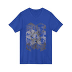 Hex Moon Graphic Tee Design Hex24 — Distressed Space Cheese Vintage Astronomy V-Neck T-Shirt